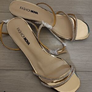 Fashion Nova Elegant Gold Sandals